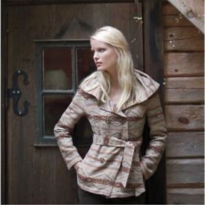 Anthropologie Daughters of the Liberation Aztec Wool Blend Coat